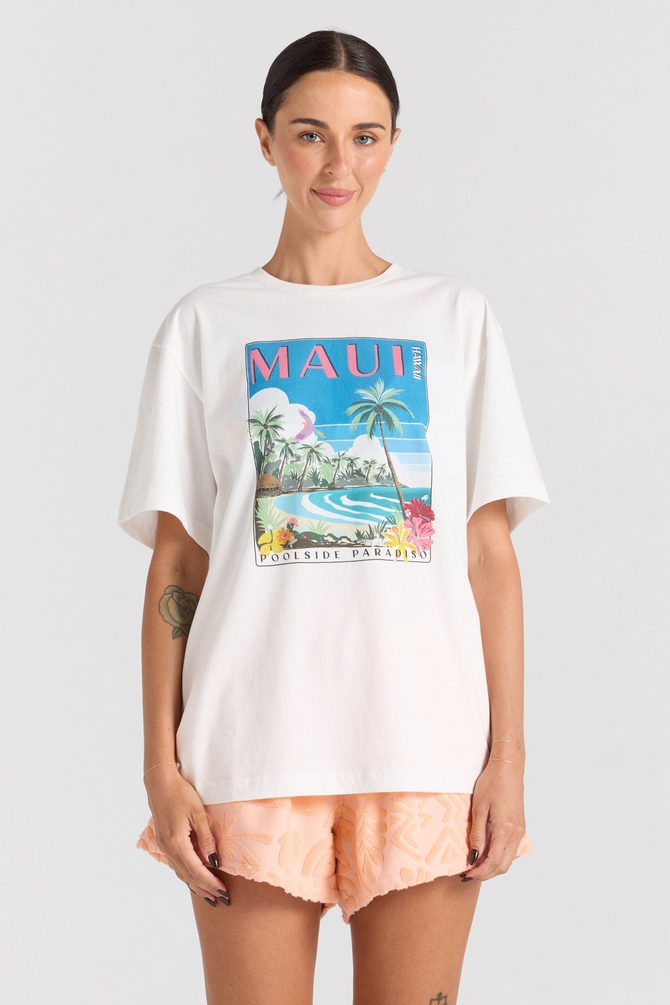 Maui Tee - Vanilla - T-Shirts - Poolside Paradiso - Women's fashion at The Freedom State