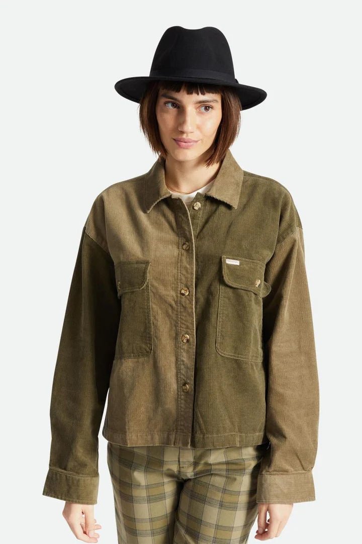 Messer Packable Fedora - Black/Black Band - Wide Brim Hat - Brixton - Women's fashion at The Freedom State