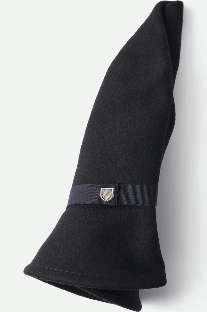 Messer Packable Fedora - Black/Black Band - Wide Brim Hat - Brixton - Women's fashion at The Freedom State