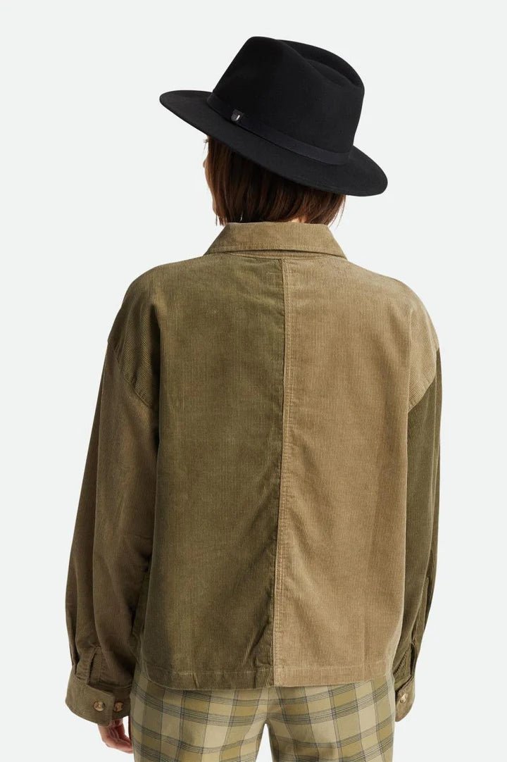 Messer Packable Fedora - Black/Black Band - Wide Brim Hat - Brixton - Women's fashion at The Freedom State