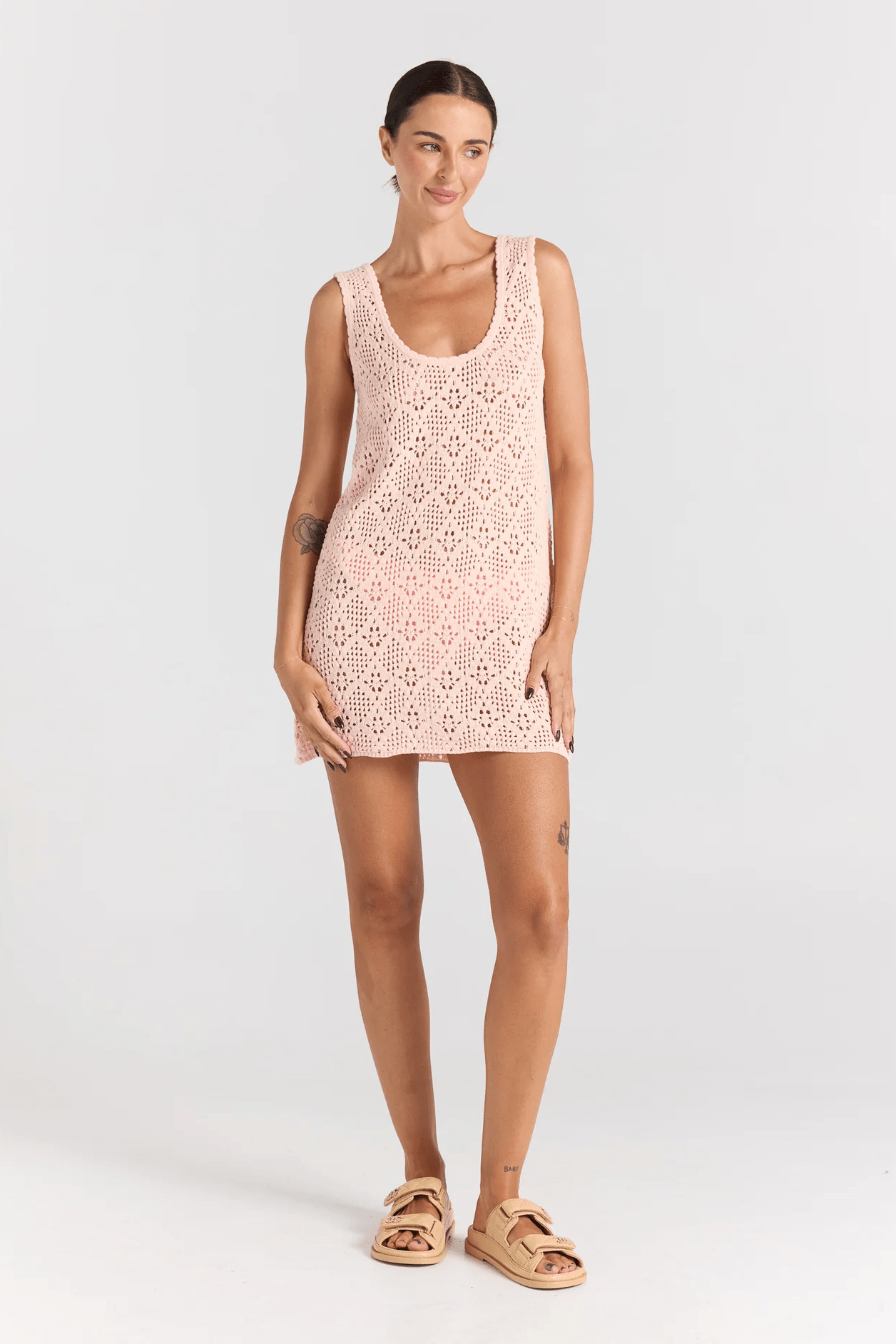 Messina U Knit Dress - Peony - Mini Dresses - Poolside Paradiso - Women's fashion at The Freedom State