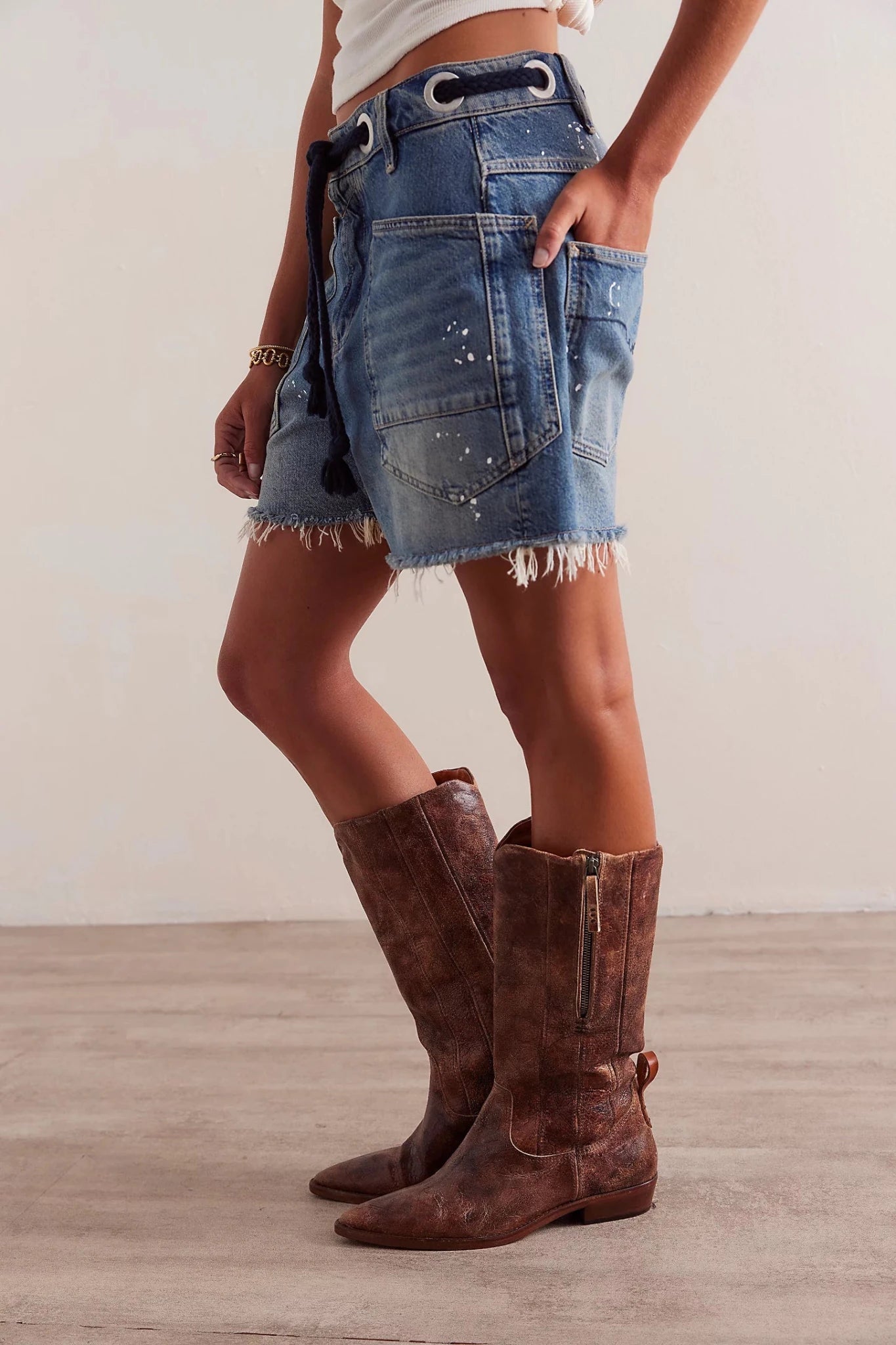 Moxie Barrel Shorts - Timeless Blue - Shorts - Free People