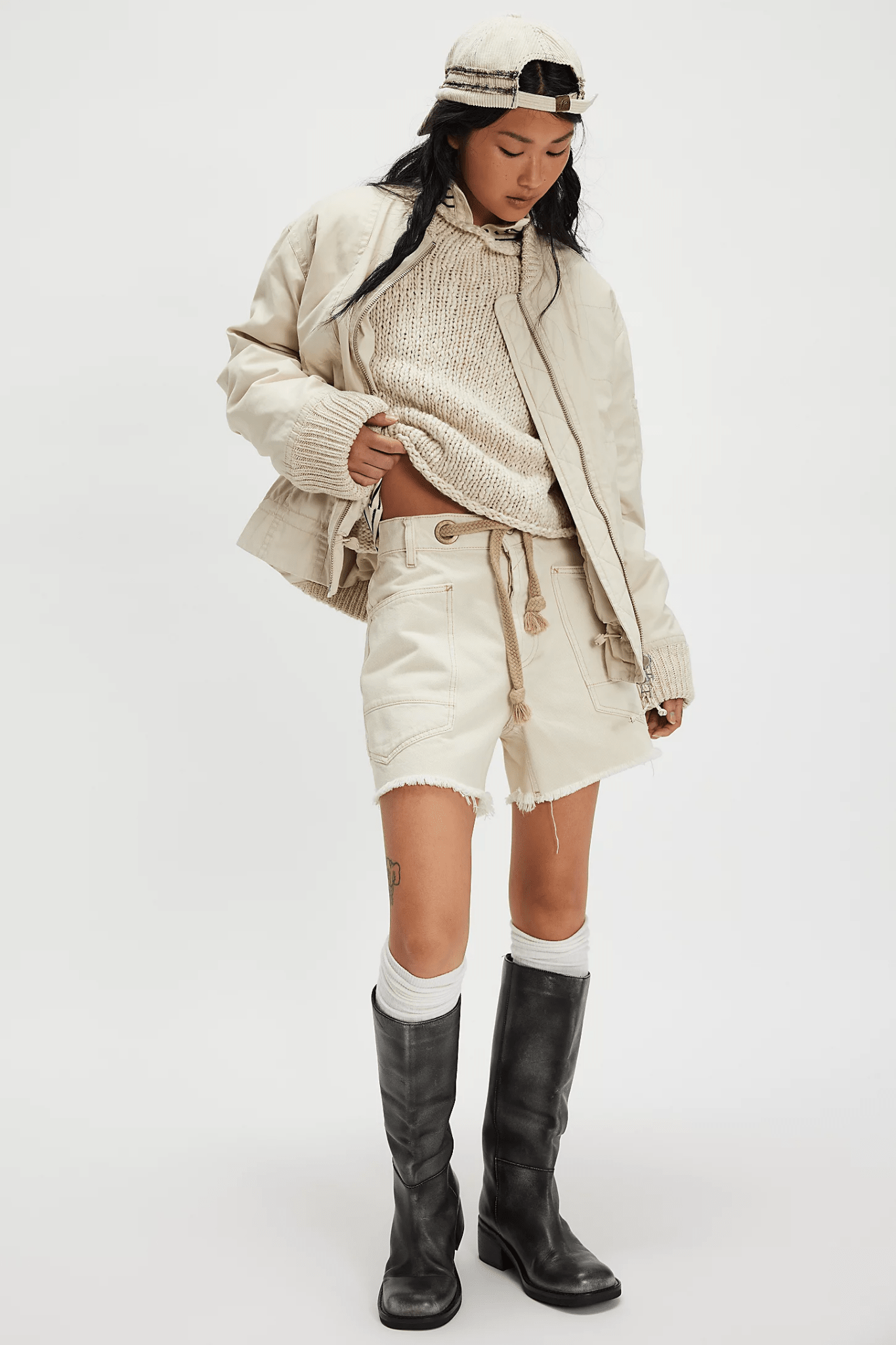Moxie Barrel Shorts - White - Shorts - Free People - Women's fashion at The Freedom State
