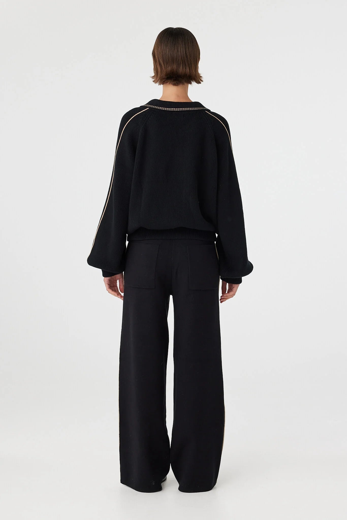 Nella Zip Sweater - Black/Taupe - Knitwear - Arcaa Movement - Women's fashion at The Freedom State