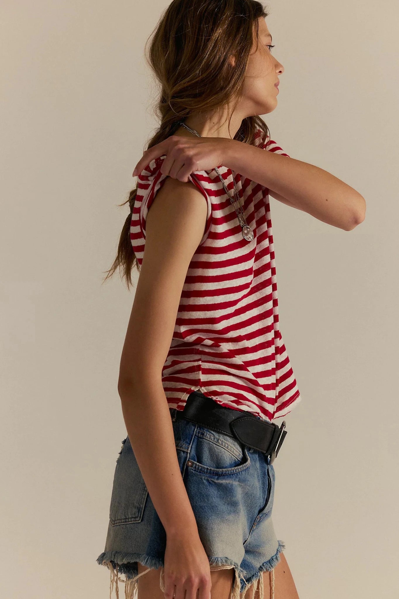 Nora Tee - Red Combo - T-Shirts - Free People - Women's fashion at The Freedom State