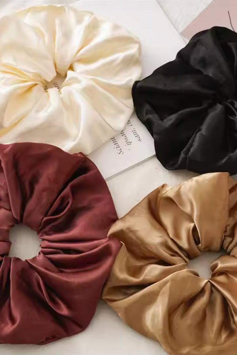 Oversized Satin Scrunchie - Choc - Hair & Scarves - The Freedom State - Women's fashion at The Freedom State