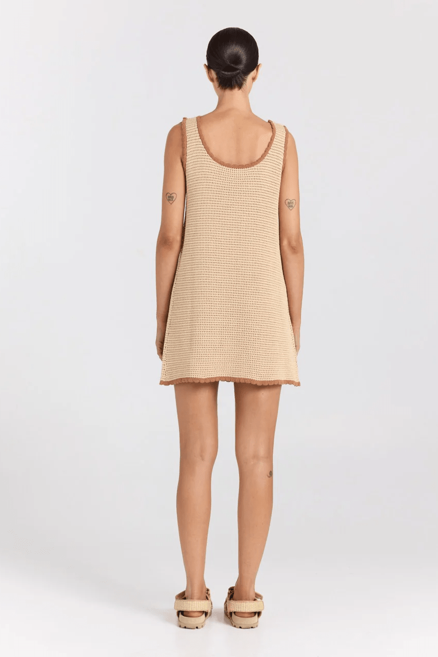 Palm Beach U Knit Dress - Sand - Mini Dresses - Poolside Paradiso - Women's fashion at The Freedom State