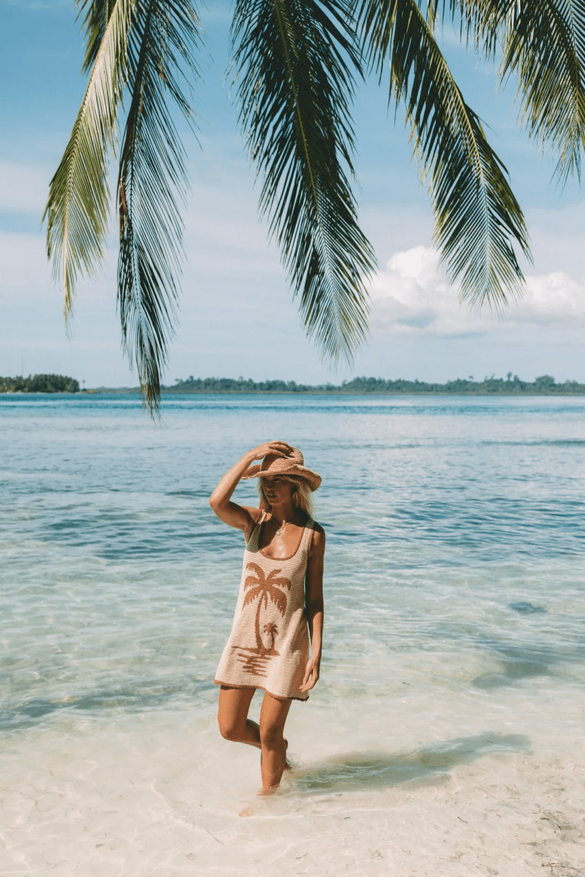 Palm Beach U Knit Dress - Sand - Mini Dresses - Poolside Paradiso - Women's fashion at The Freedom State