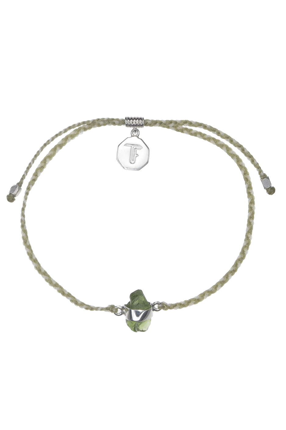 Peridot Crystal Bracelet | Sage Green and Cream - Silver - Bracelets - Tiger Frame - Women's fashion at The Freedom State
