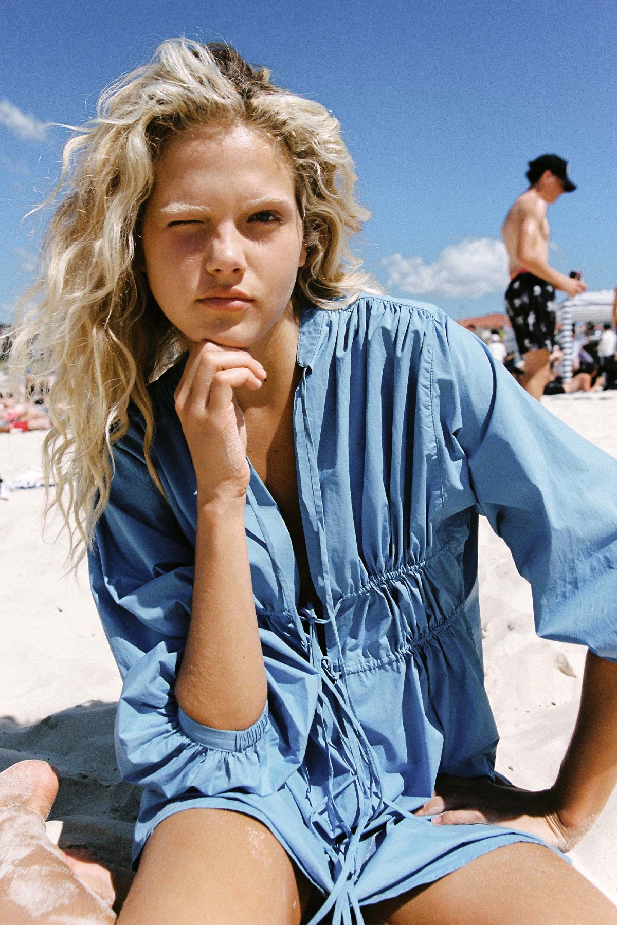 Piper Organic Mini Dress - Cerulean - Mini Dresses - Rowie The Label
