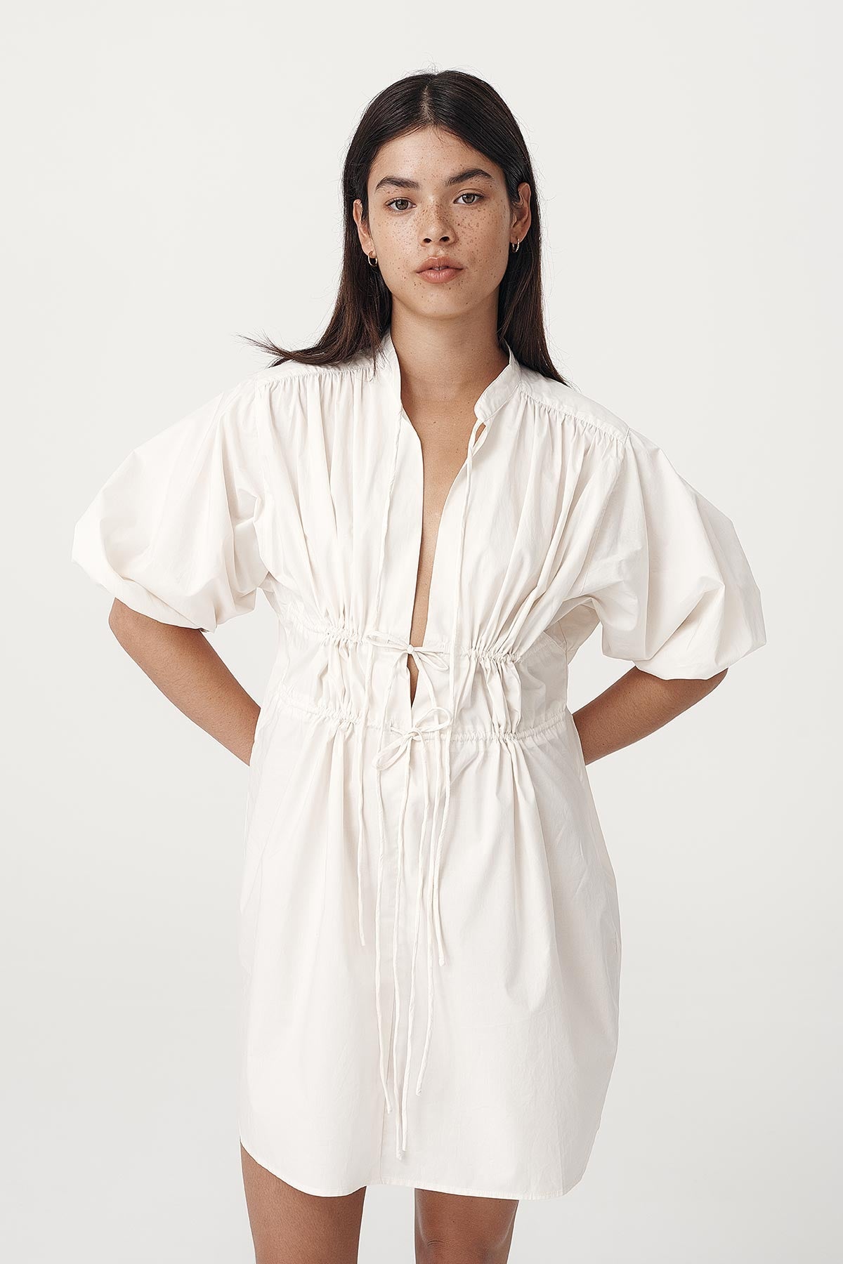 Piper Organic Mini Dress - Creme - Mini Dresses - Rowie The Label
