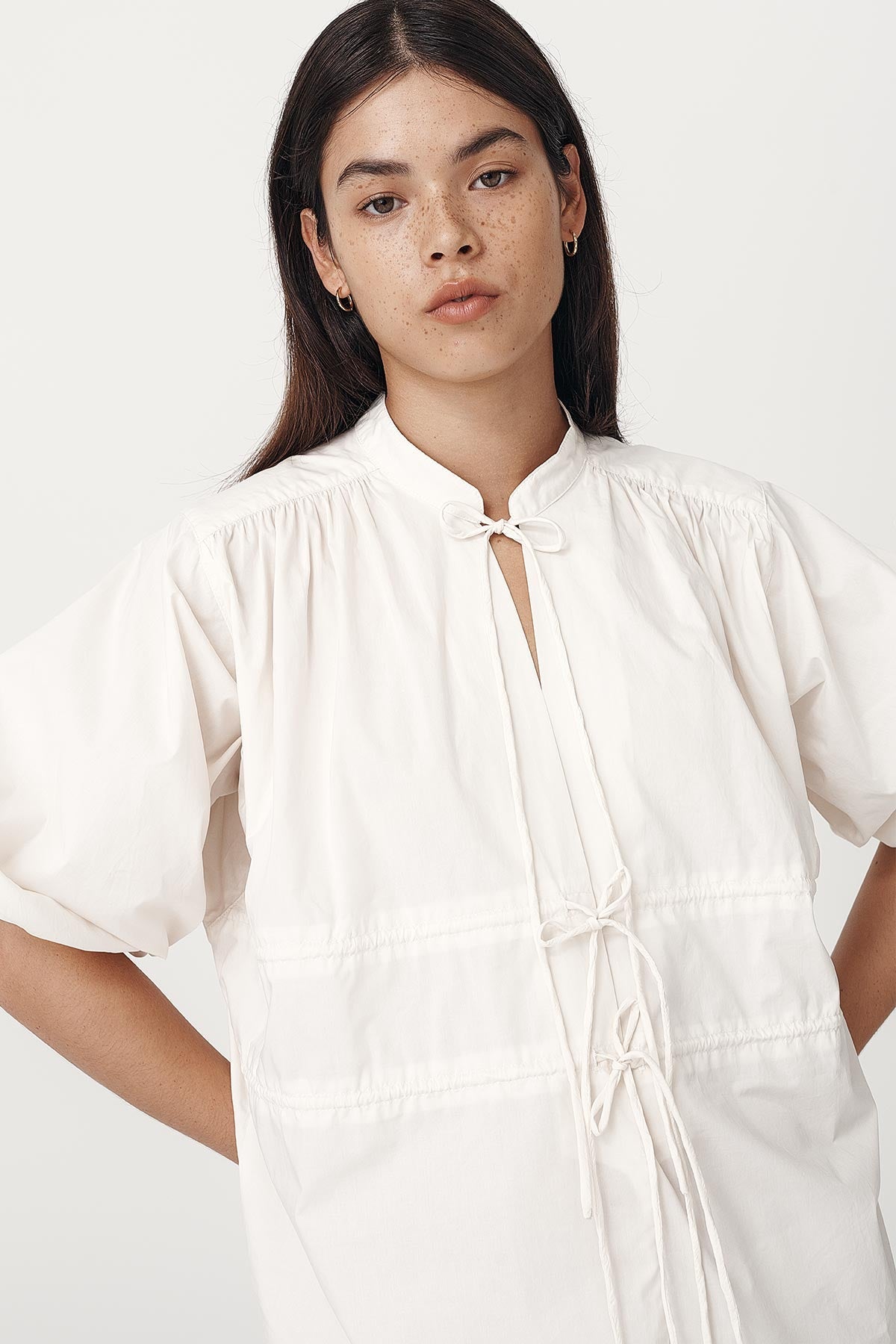 Piper Organic Mini Dress - Creme - Mini Dresses - Rowie The Label
