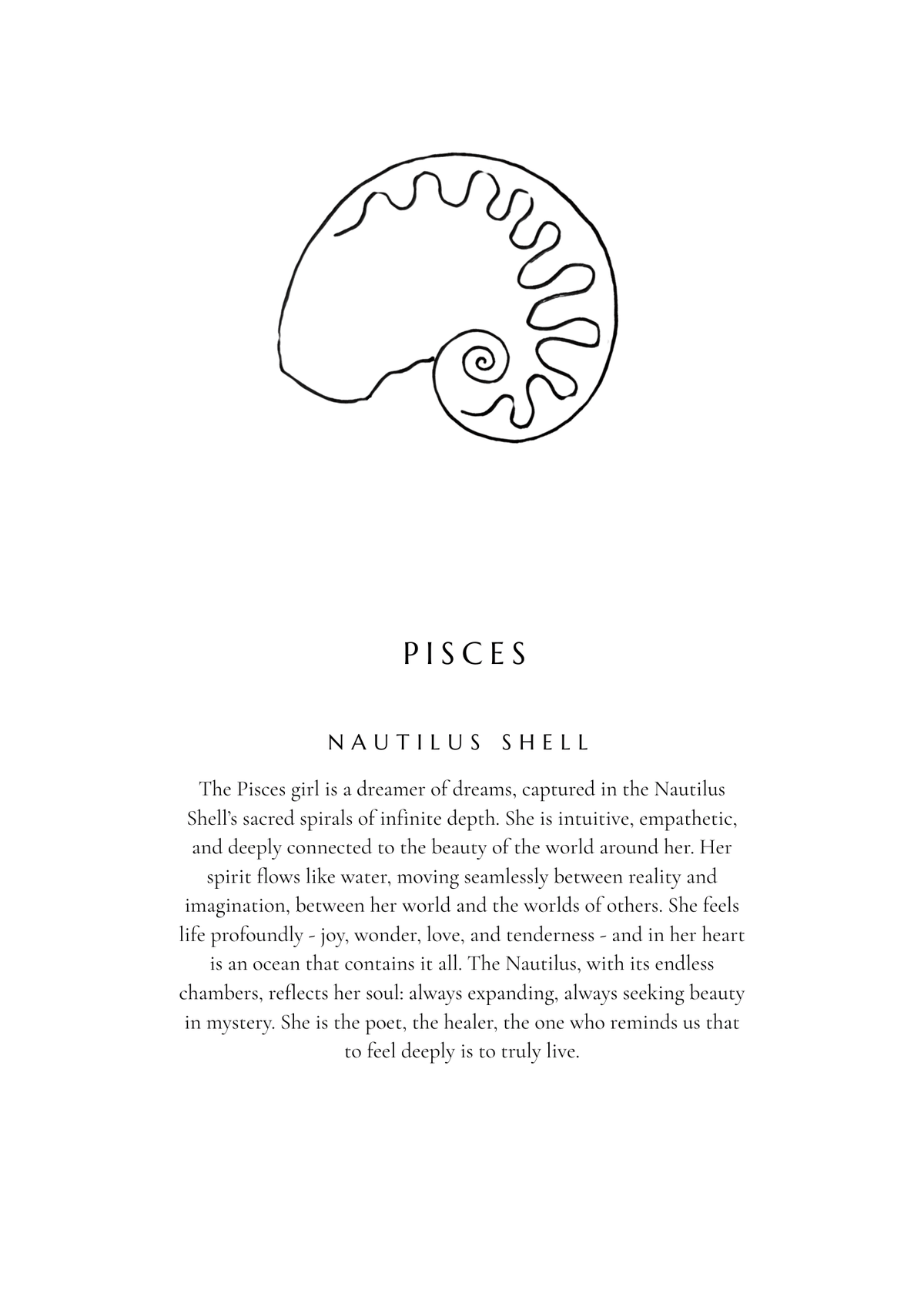 Pisces Zodiac Shell Print – Nautilus - Prints - The Freedom State - Women's fashion at The Freedom State