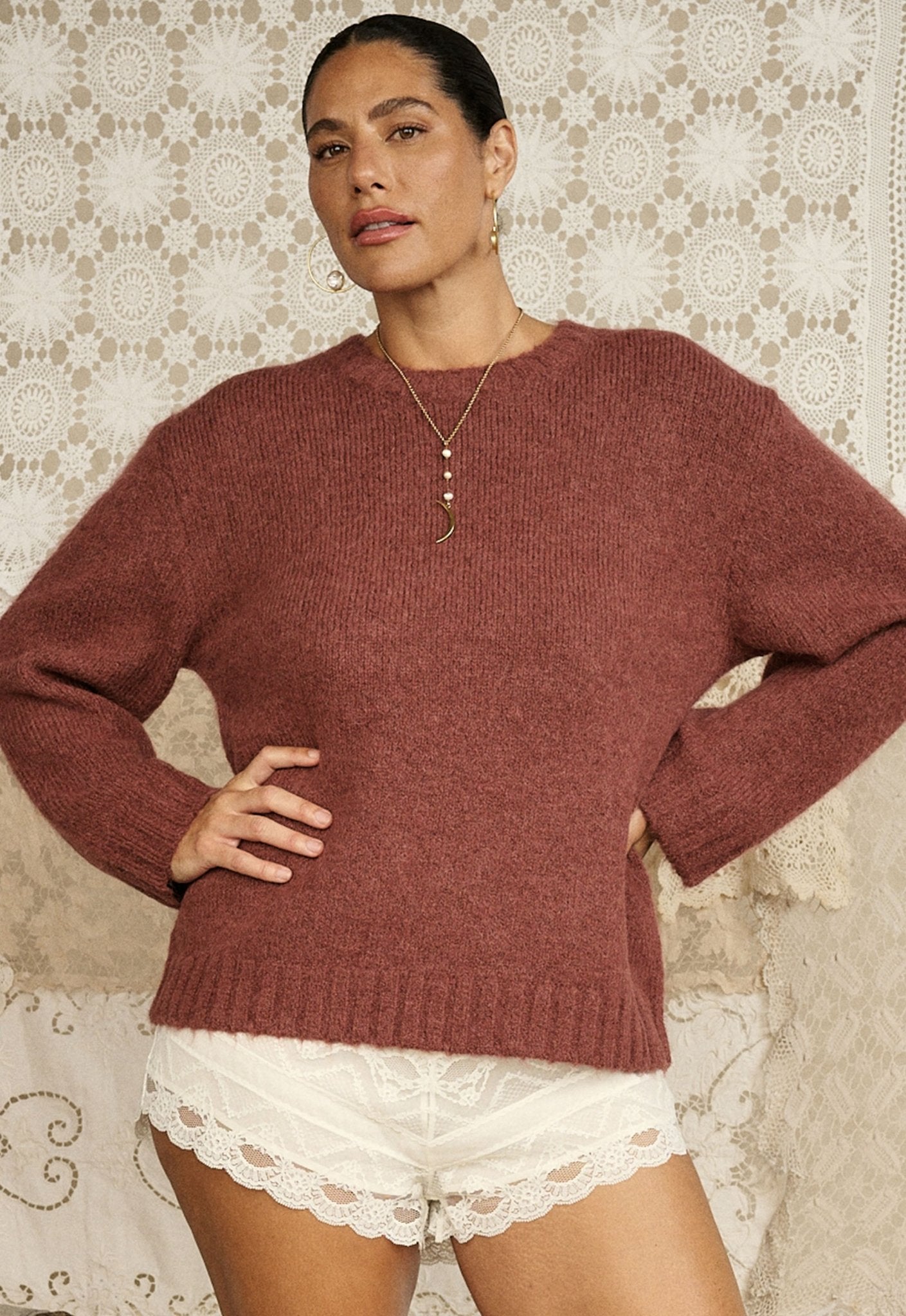 Plum & Lucy Sweater - Cocoa - Knitwear - Spell - Women's fashion at The Freedom State