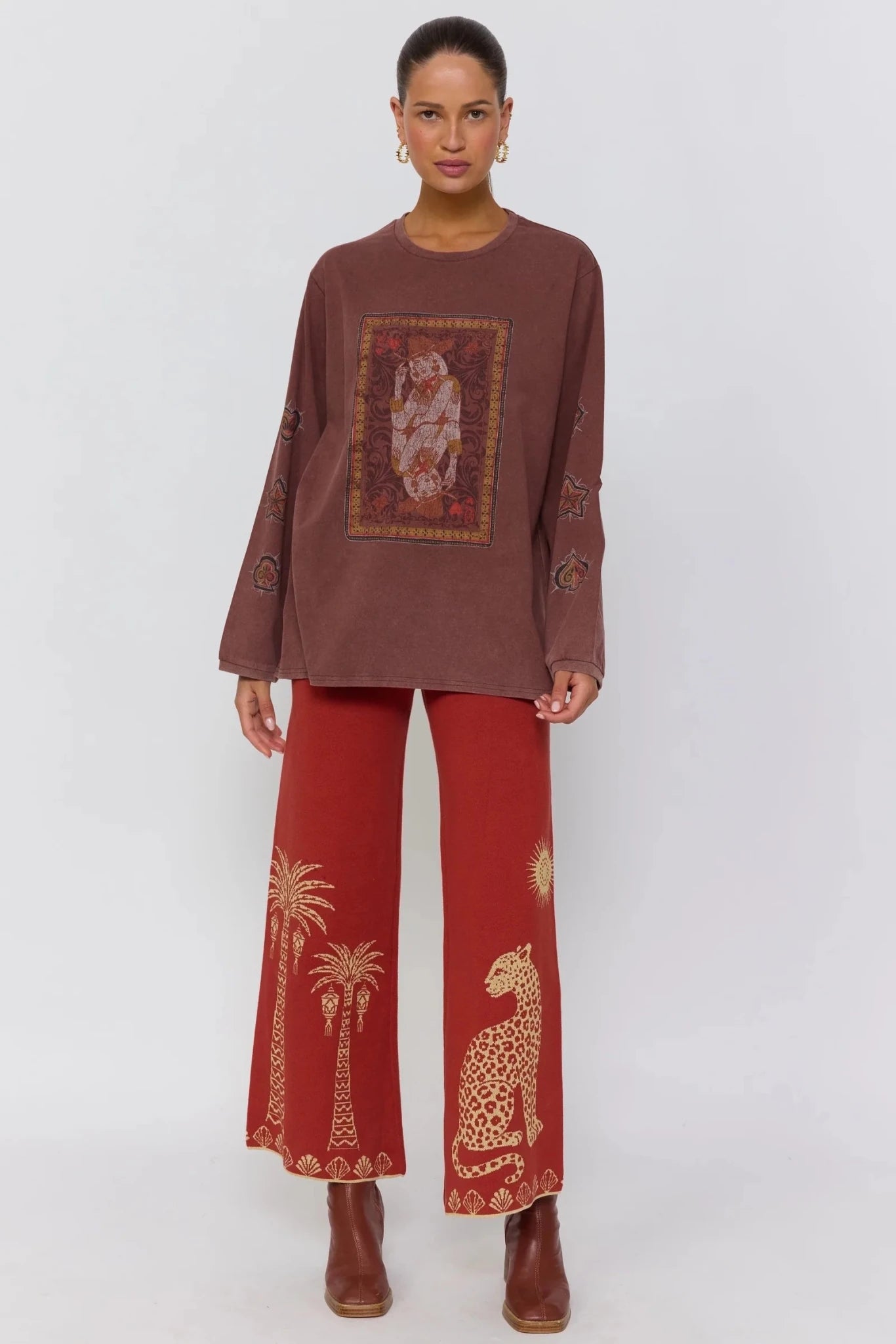 Queen Of Hearts Tee - Walnut - T-Shirts - Nine Lives Bazaar - Women's fashion at The Freedom State