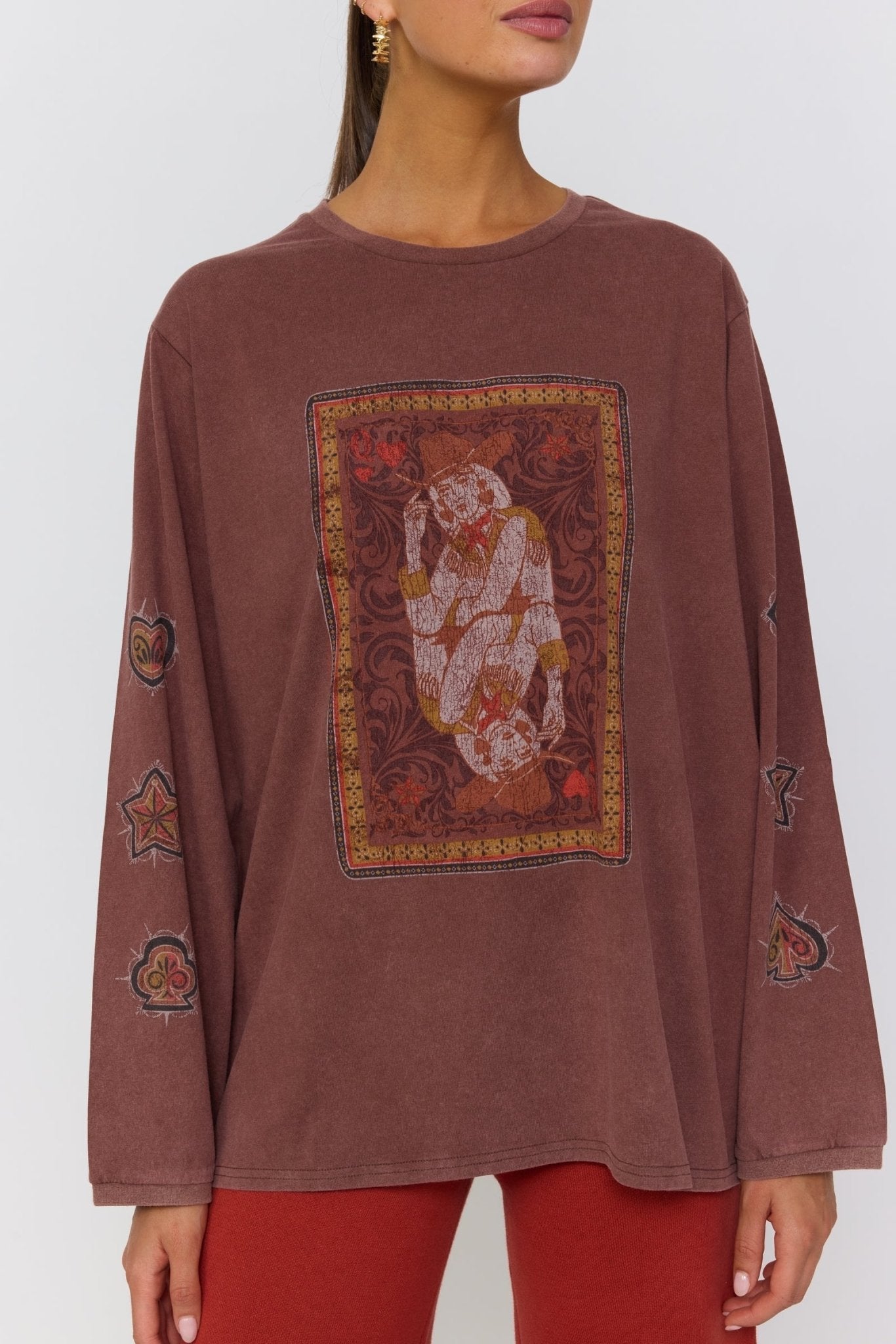 Queen Of Hearts Tee - Walnut - T-Shirts - Nine Lives Bazaar - Women's fashion at The Freedom State