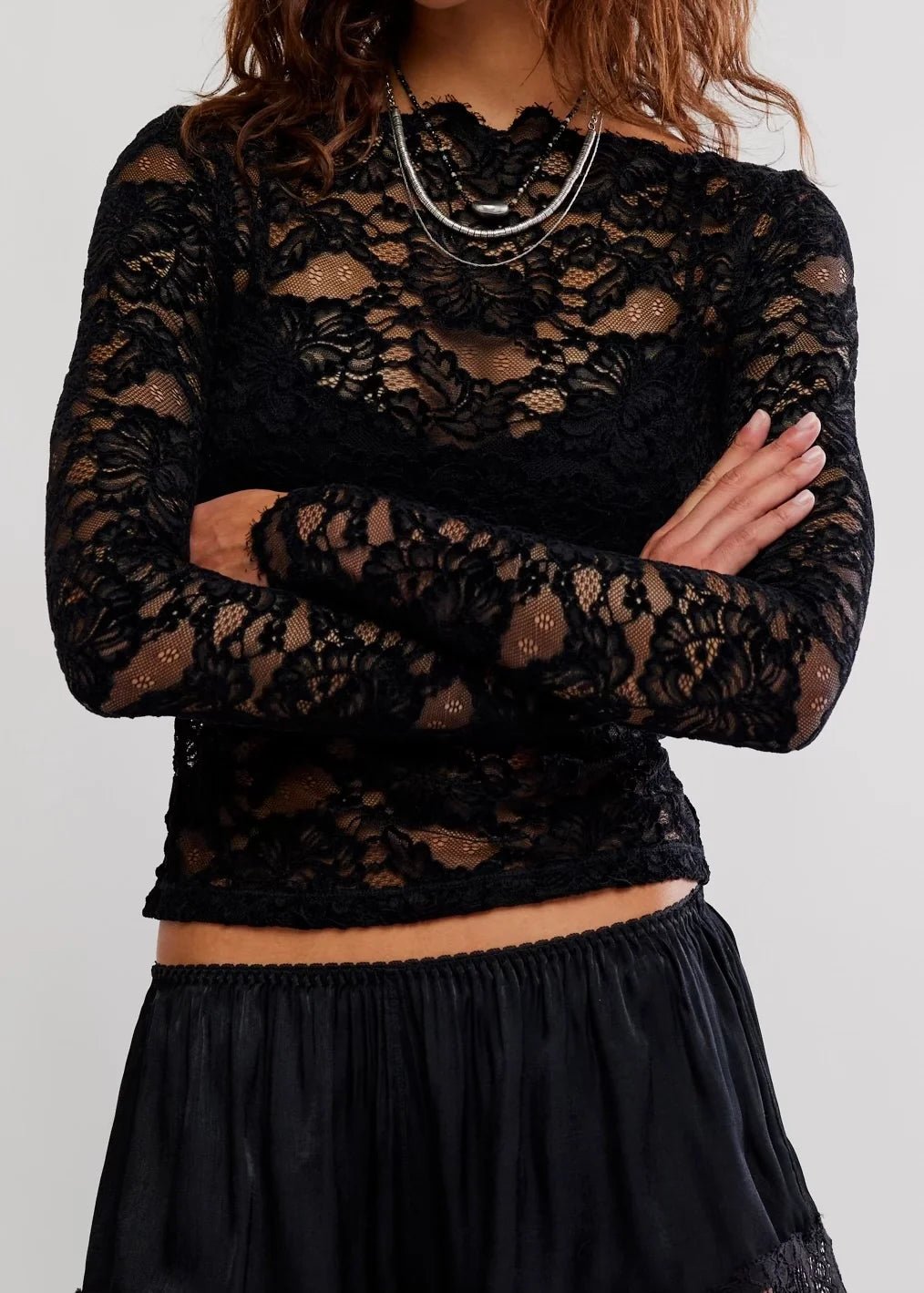 Raising Eyebrows Lace Top - Black - Fashion Tops - Free People - Women's fashion at The Freedom State