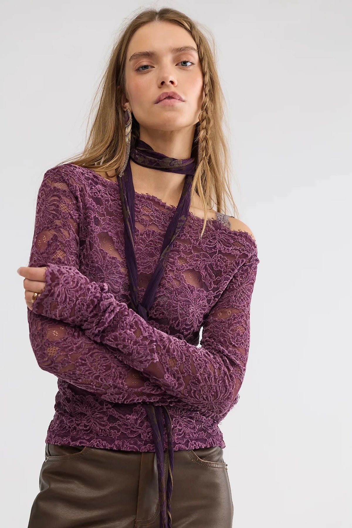 Raising Eyebrows Lace Top - Italian Plum - Fashion Tops - Free People - Women's fashion at The Freedom State