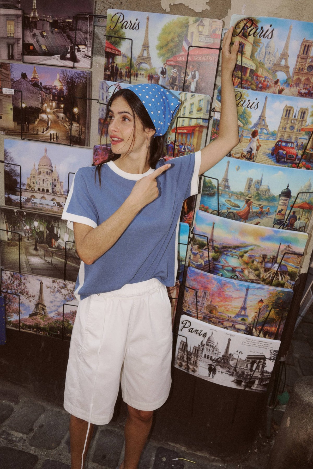 Rania Contrast Knit Tee - Chalk Blue - Fashion Tops - Rowie The Label - Women's fashion at The Freedom State