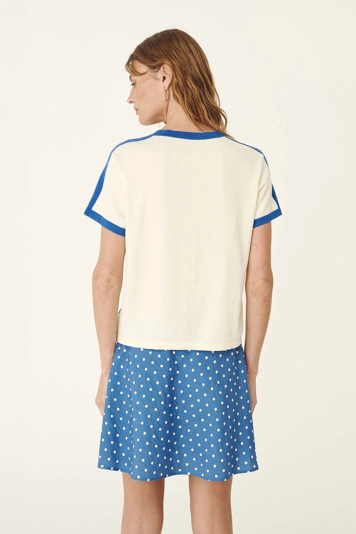 Rania Contrast Knit Tee - Cornflower - Fashion Tops - Rowie The Label - Women's fashion at The Freedom State
