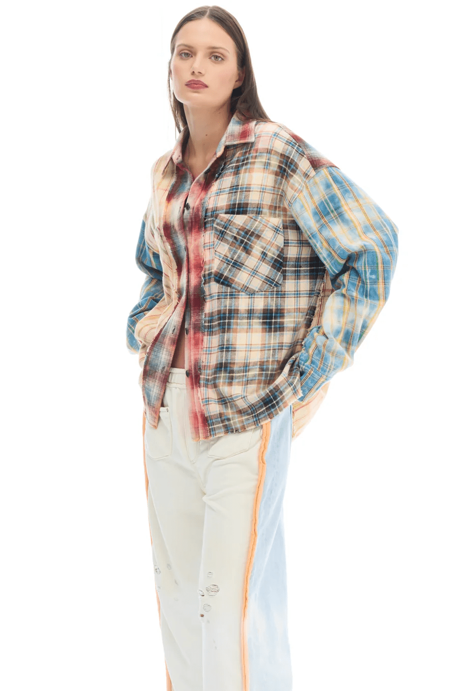 Rework Patchwork Check Flannel Shirt - Multi - Shirts - The Tales - Women's fashion at The Freedom State