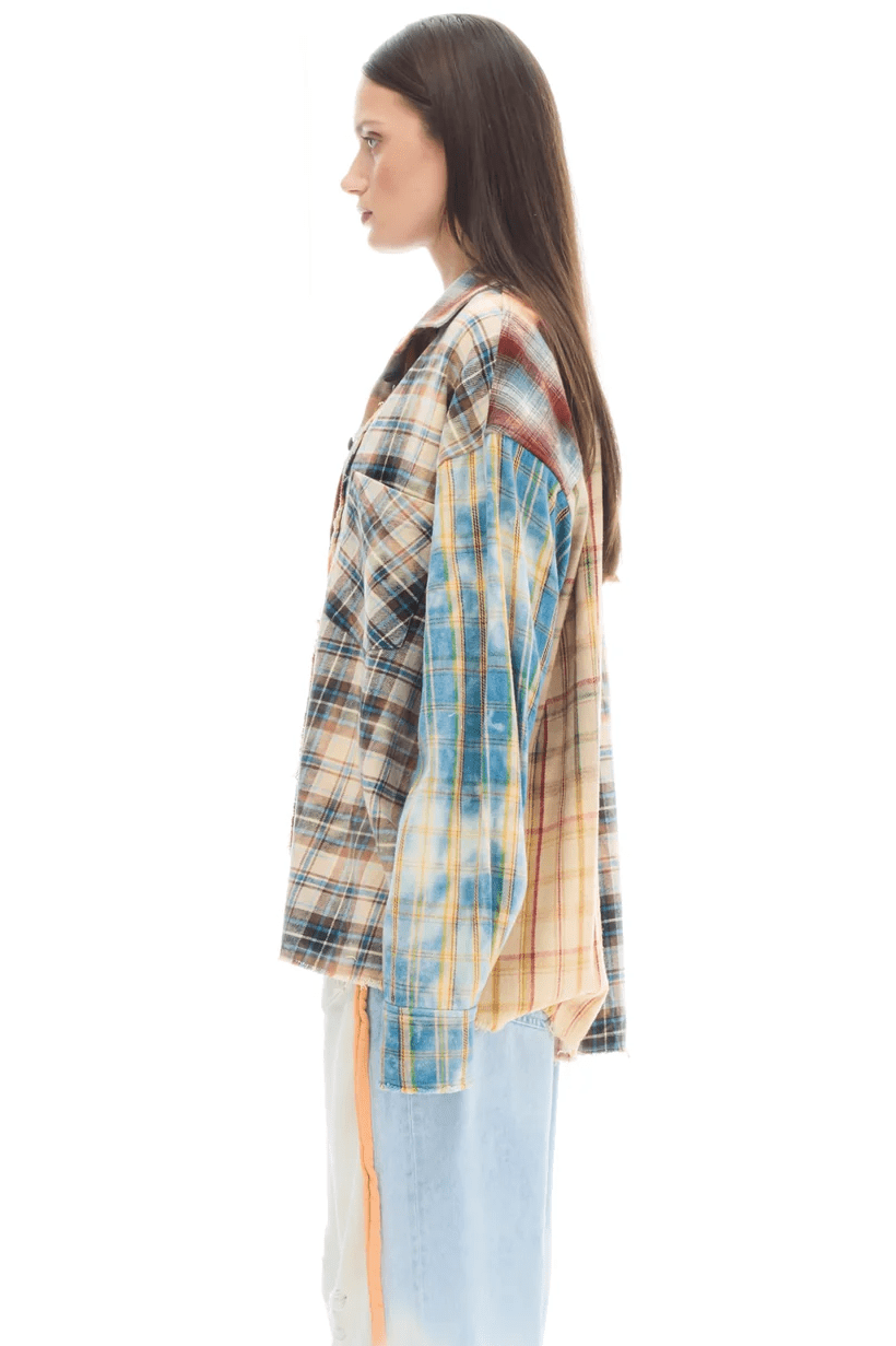 Rework Patchwork Check Flannel Shirt - Multi - Shirts - The Tales - Women's fashion at The Freedom State