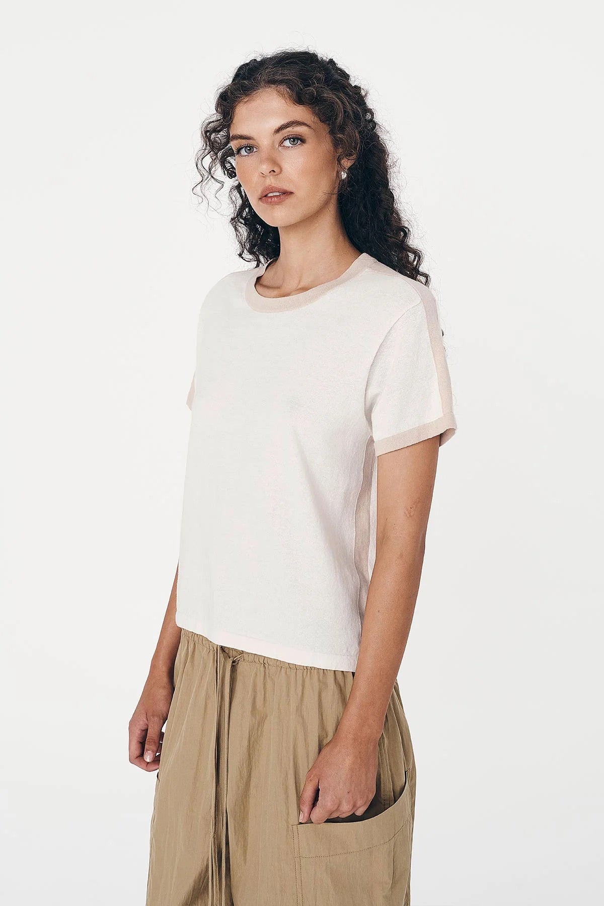 Rania Contrast Knit Tee