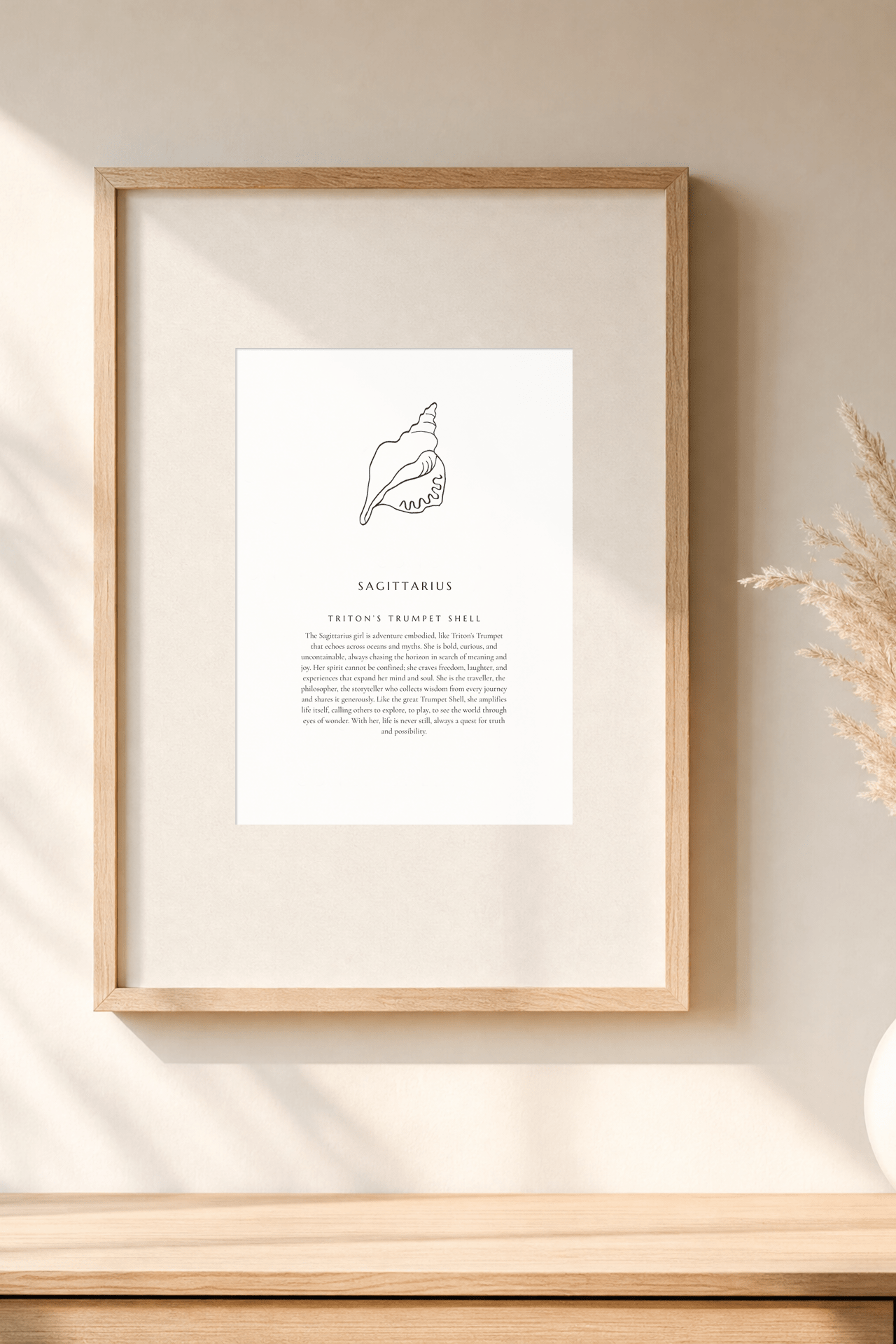 Sagittarius Zodiac Shell Print – Tritons Trumpet - Prints - The Freedom State - Women's fashion at The Freedom State