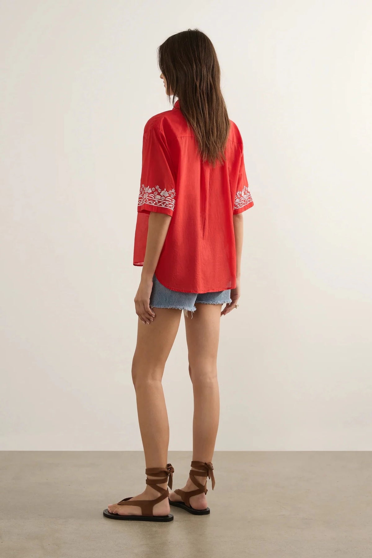 Sardine Embroidered Blouse - Red - Fashion Tops - Auguste The Label - Women's fashion at The Freedom State