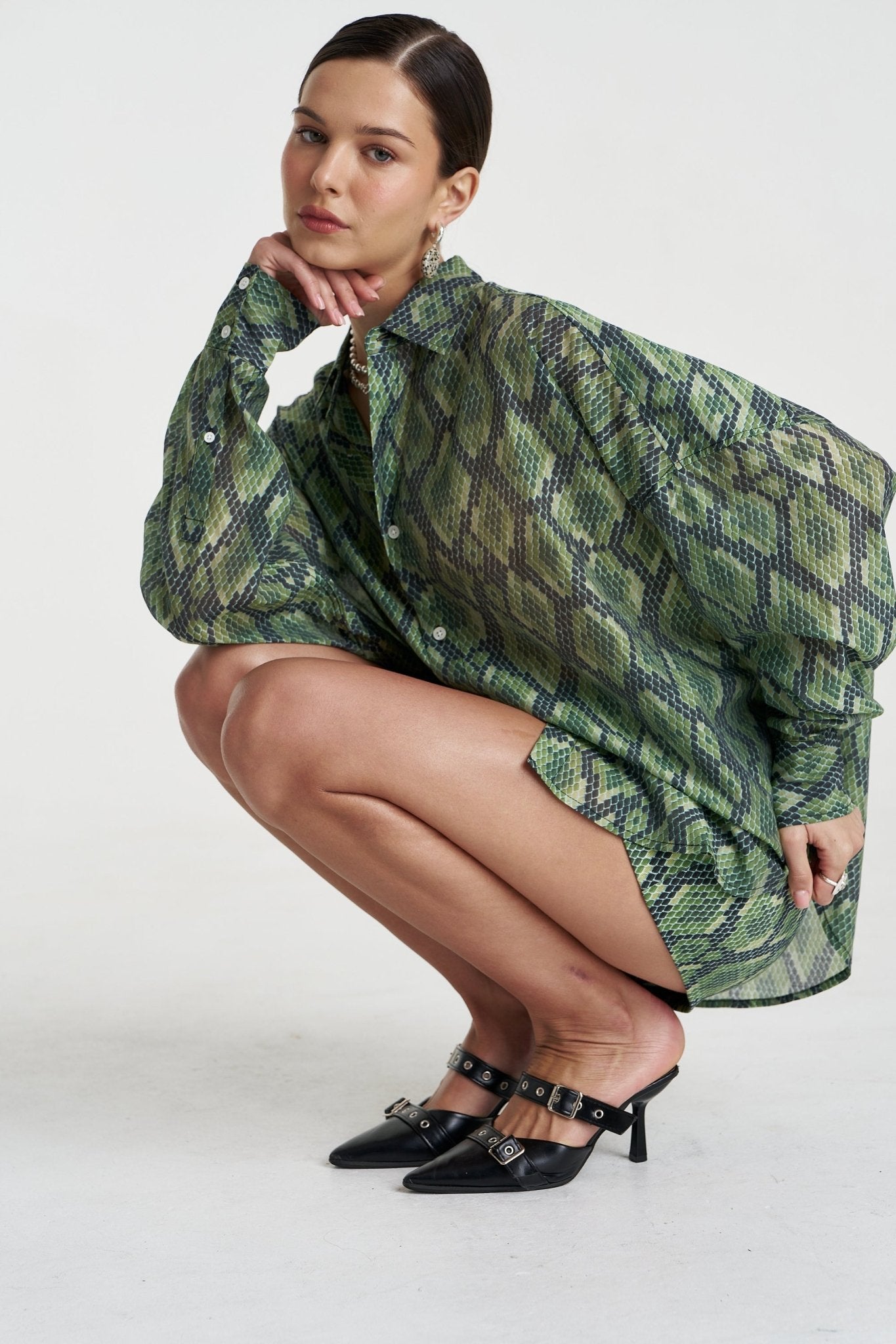 Sheer LS Shirt - Viper - Shirts - Summi Summi - Women's fashion at The Freedom State