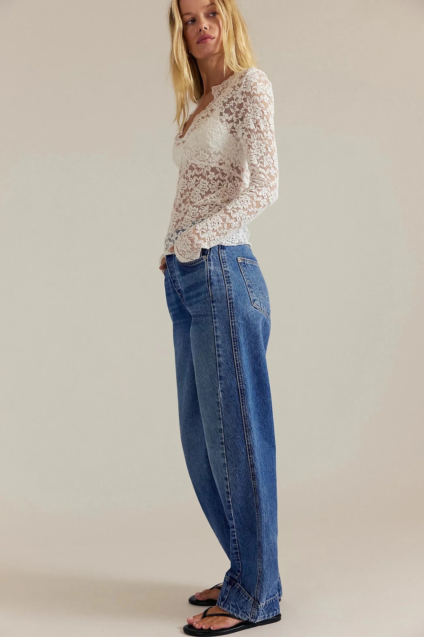 Stick Around Slim Curve Jean - Stay for The Morning - Jeans - Free People
