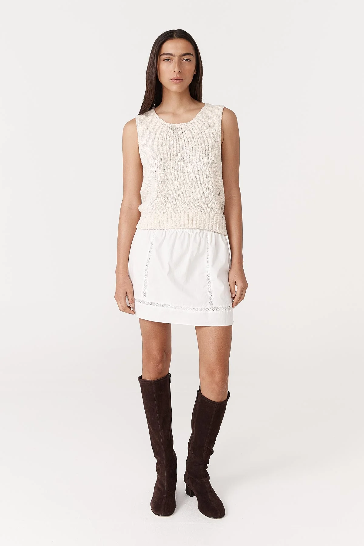 Suri Lace Mini Skirt - Bone