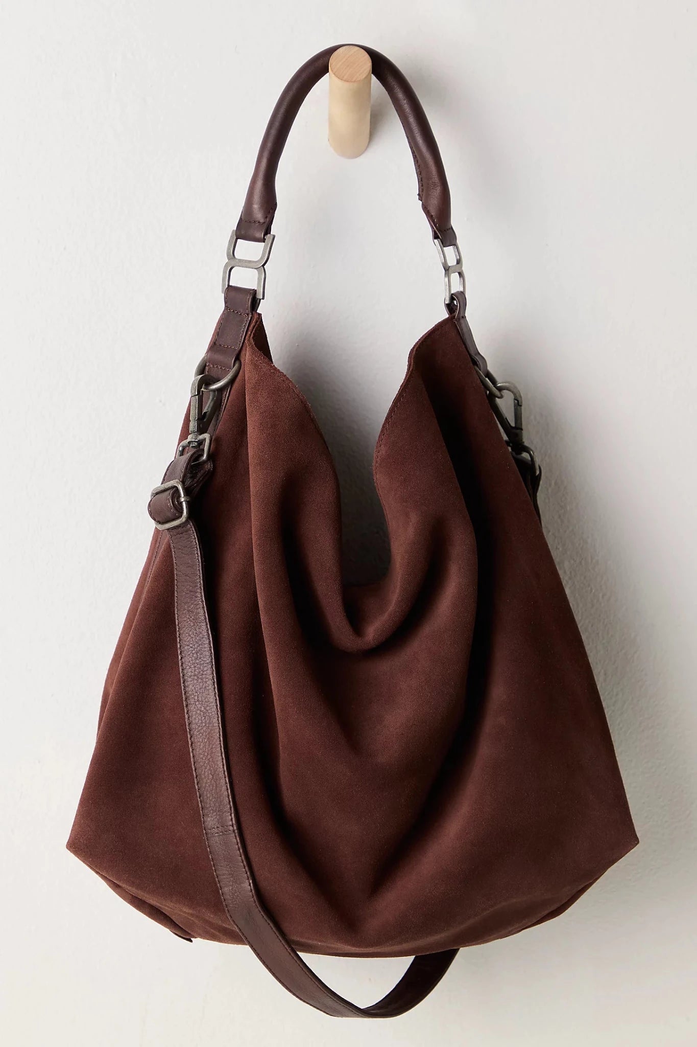 Suzie Suede Slouch Tote - Espresso - Bags - Free People - Women's fashion at The Freedom State