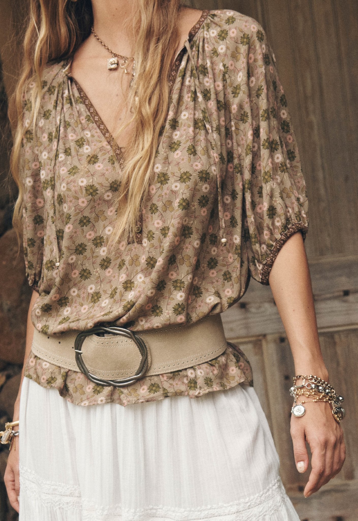 Swan Lake Short Sleeve Blouse - Sage - Fashion Tops - Spell - Women's fashion at The Freedom State