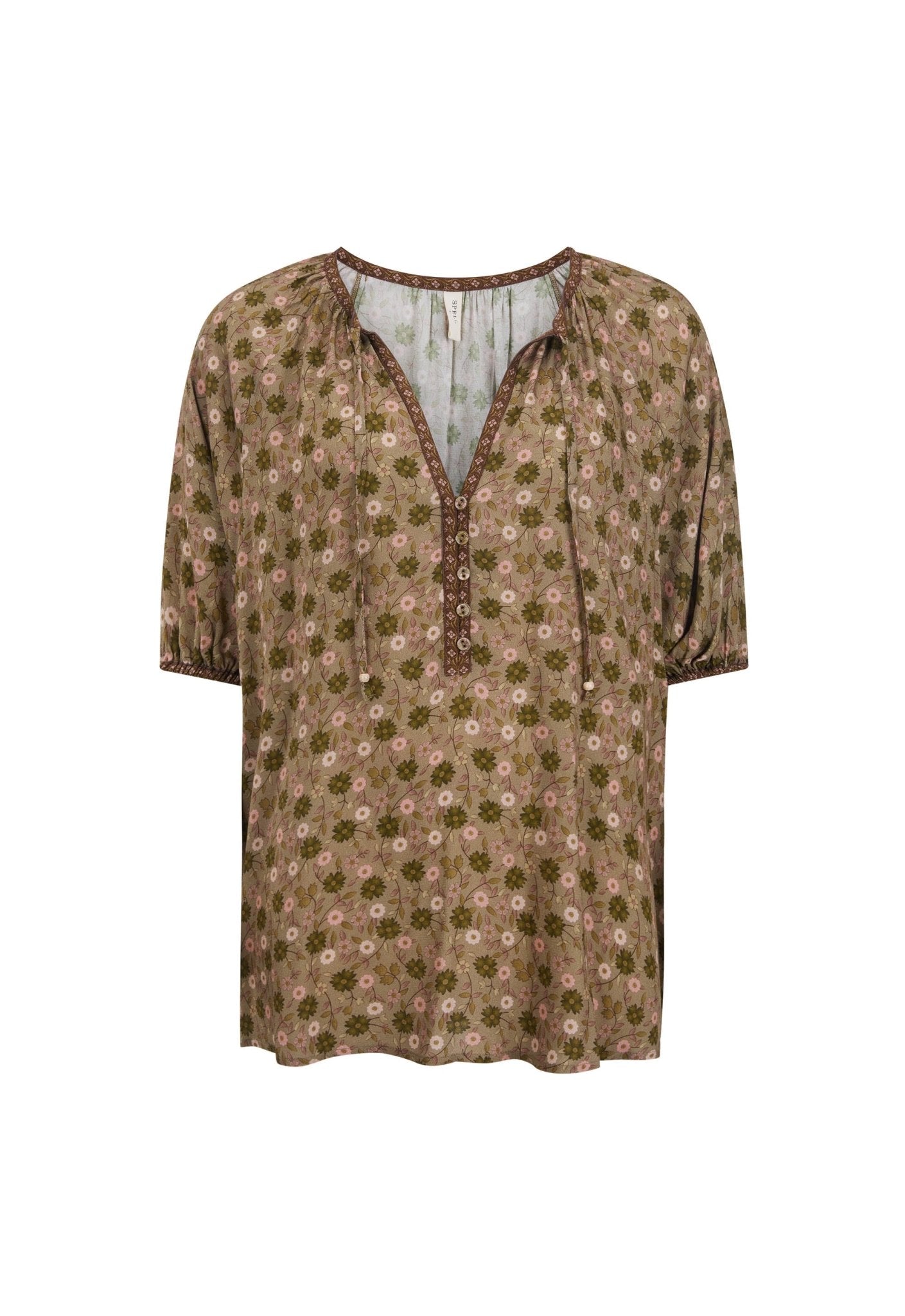 Swan Lake Short Sleeve Blouse - Sage - Fashion Tops - Spell - Women's fashion at The Freedom State