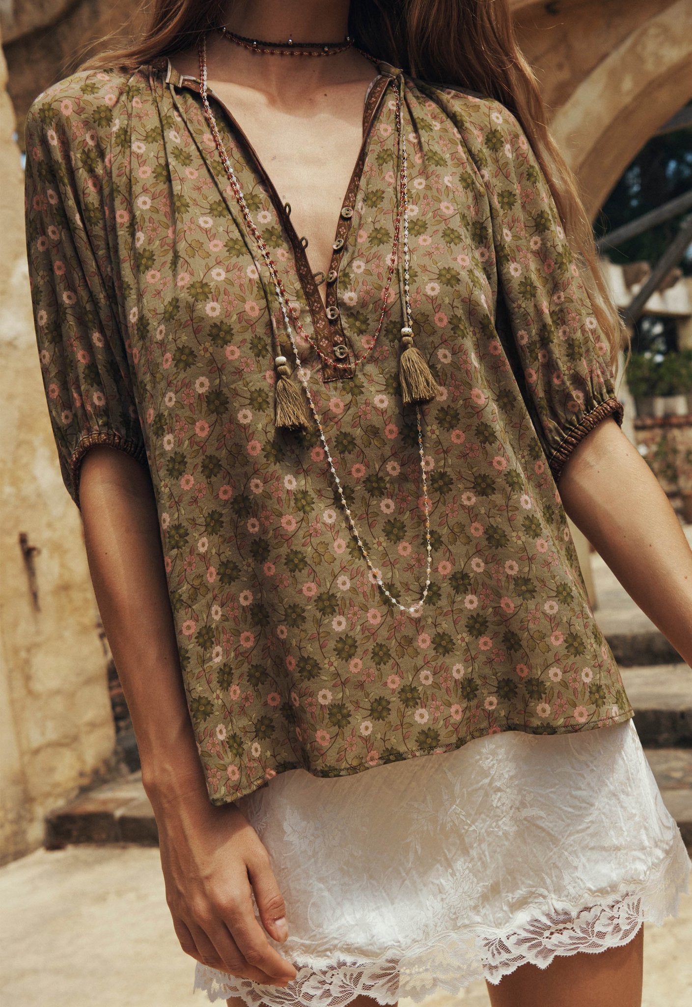Swan Lake Short Sleeve Blouse - Sage - Fashion Tops - Spell - Women's fashion at The Freedom State