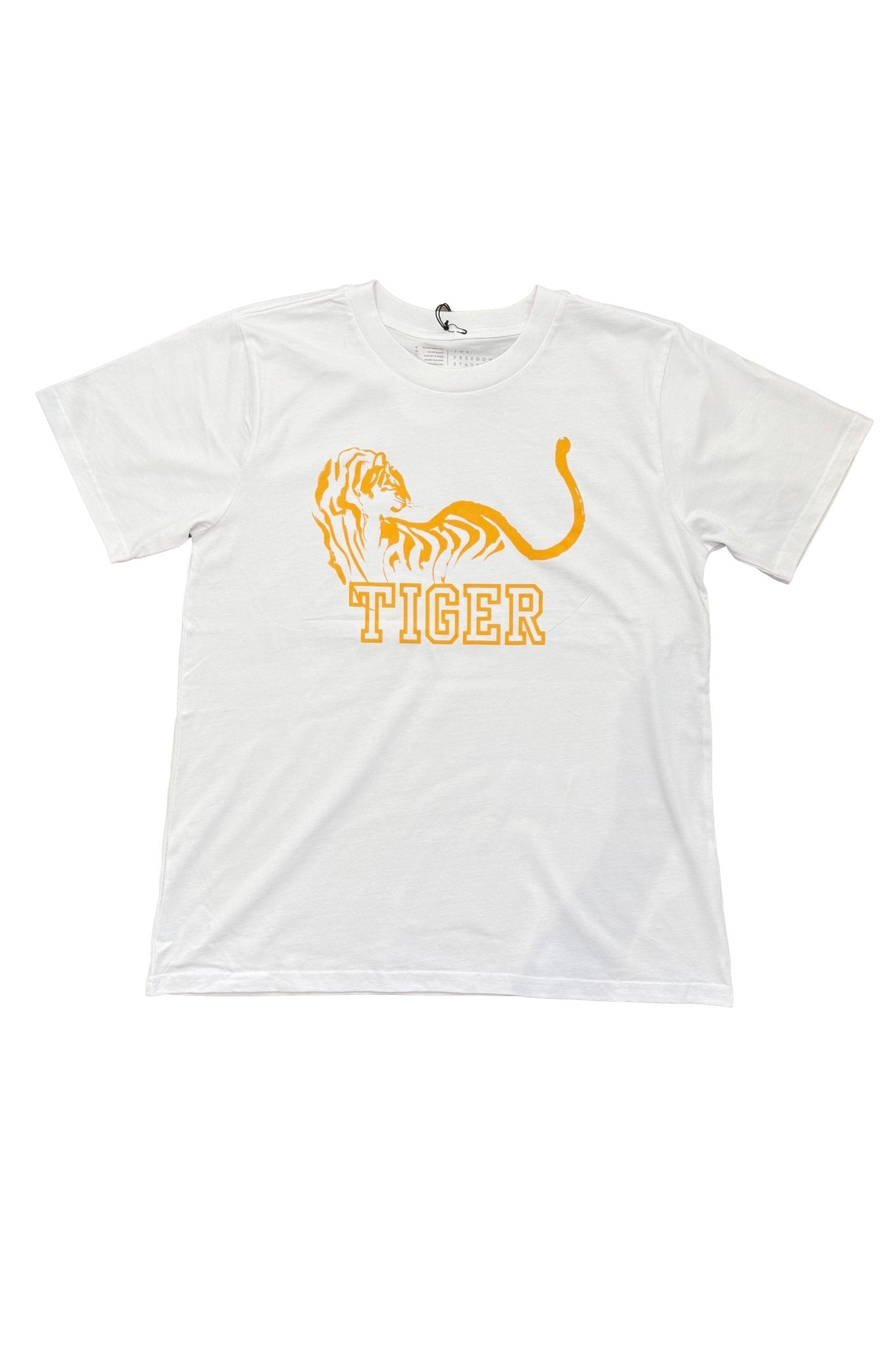 Tiger Tee Oversized - White/Amber - T-Shirts - The Freedom State - Women's fashion at The Freedom State