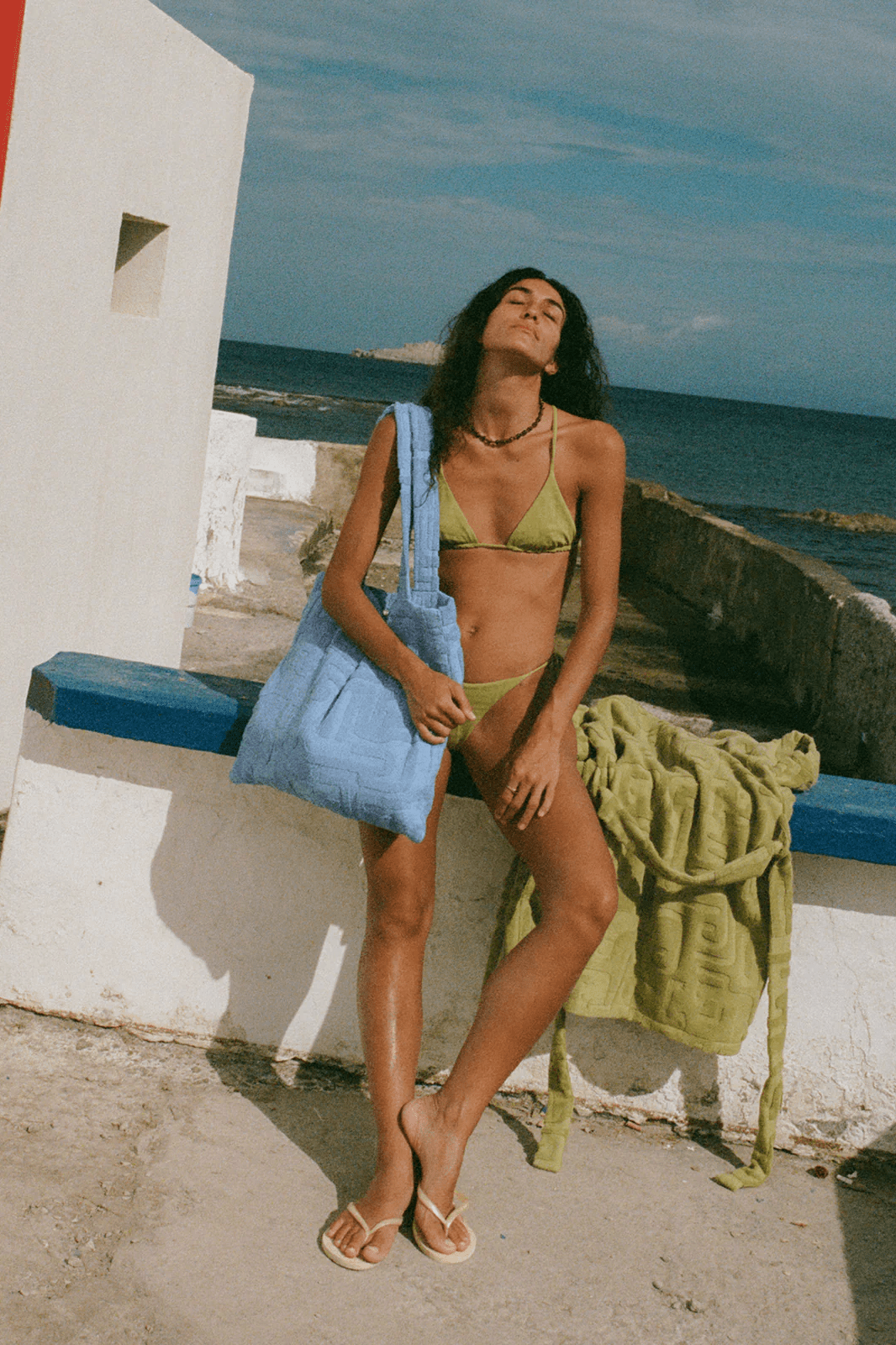 Towelling Tote - Kin Cornflower - Bags - Soleil Soleil
