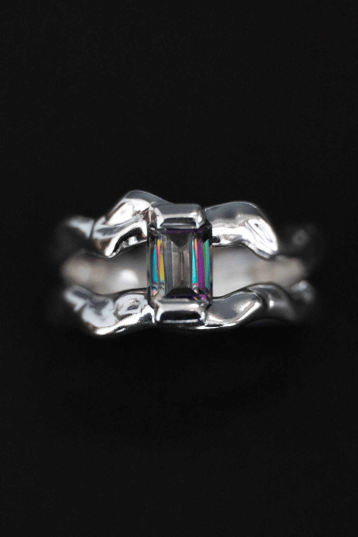 Twin Ring - Rainbow Topaz - Rings - Epta - Women's fashion at The Freedom State