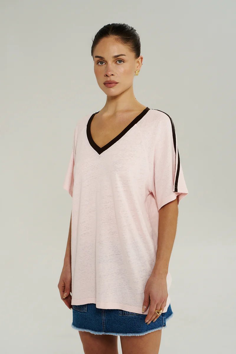 V Neck Jersey Tee - Dusty Rose - T-Shirts - Summi Summi - Women's fashion at The Freedom State