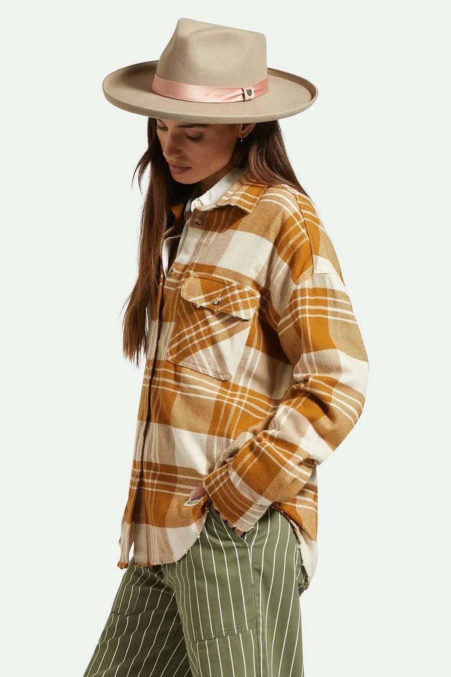 Victoria Felt Fedora - Off White - Wide Brim Hat - Brixton - Women's fashion at The Freedom State