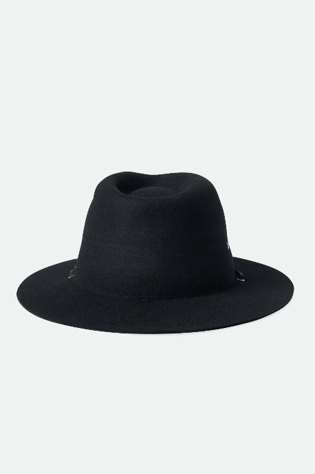 Wesley AW Packable Fedora - Black - Wide Brim Hat - Brixton - Women's fashion at The Freedom State