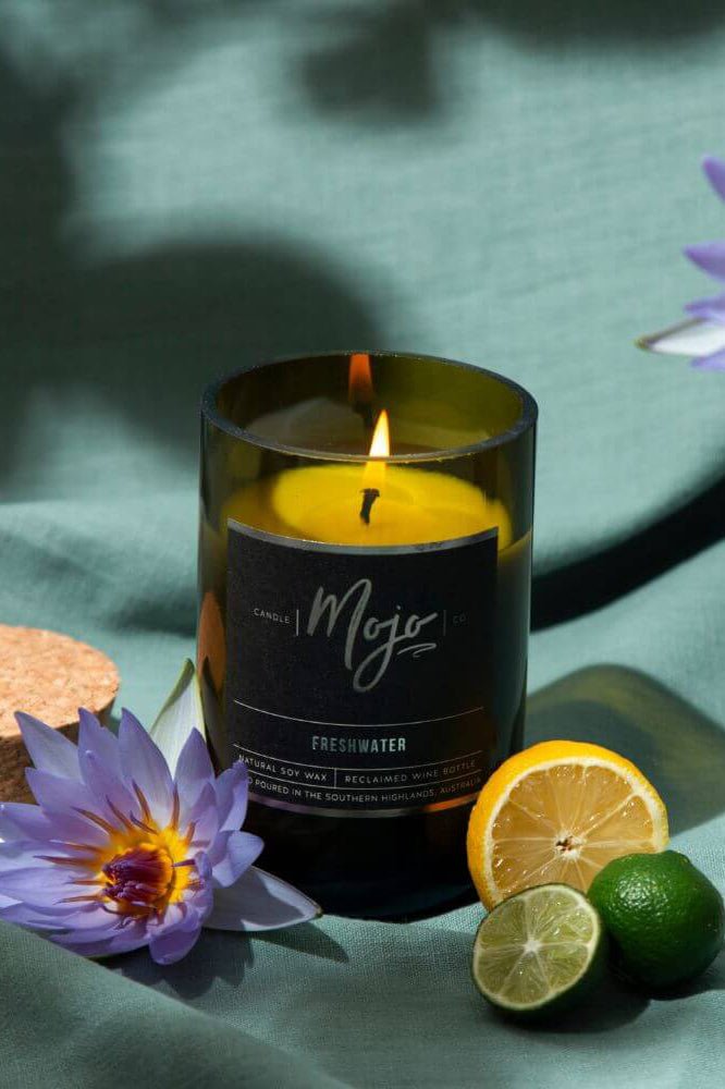 Wine Bottle Candle - Freshwater - Candles - Mojo Candle Co. - Women's fashion at The Freedom State