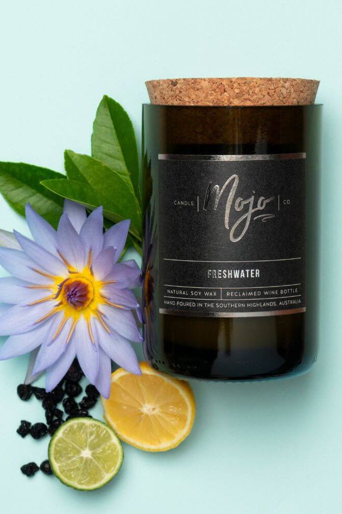 Wine Bottle Candle - Freshwater - Candles - Mojo Candle Co. - Women's fashion at The Freedom State