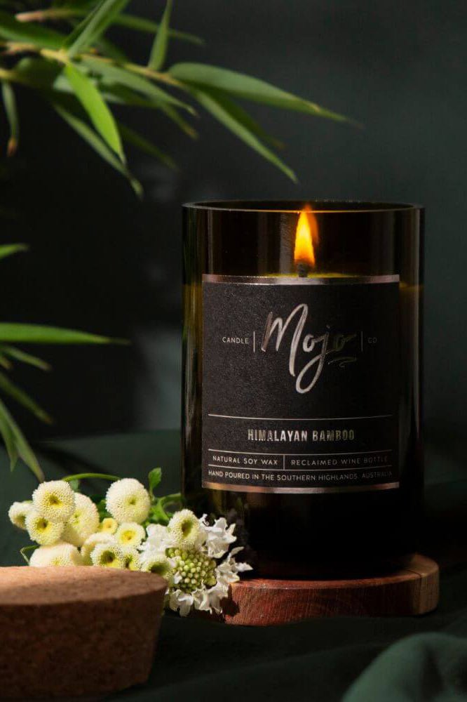 Wine Bottle Candle - Himalayan Bamboo - Candles - Mojo Candle Co. - Women's fashion at The Freedom State