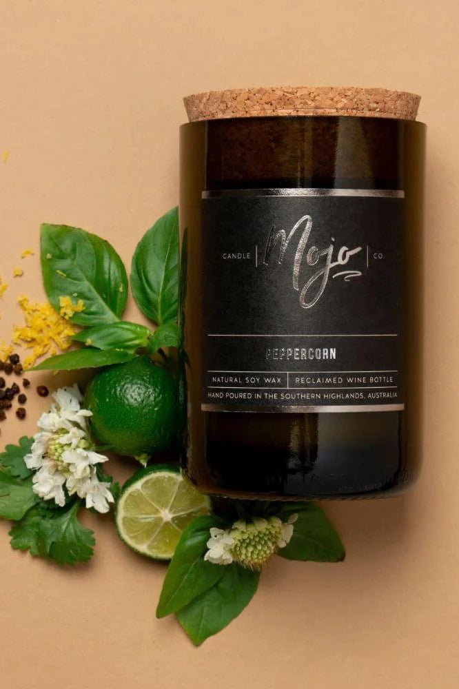 Wine Bottle Candle - Peppercorn - Candles - Mojo Candle Co. - Women's fashion at The Freedom State