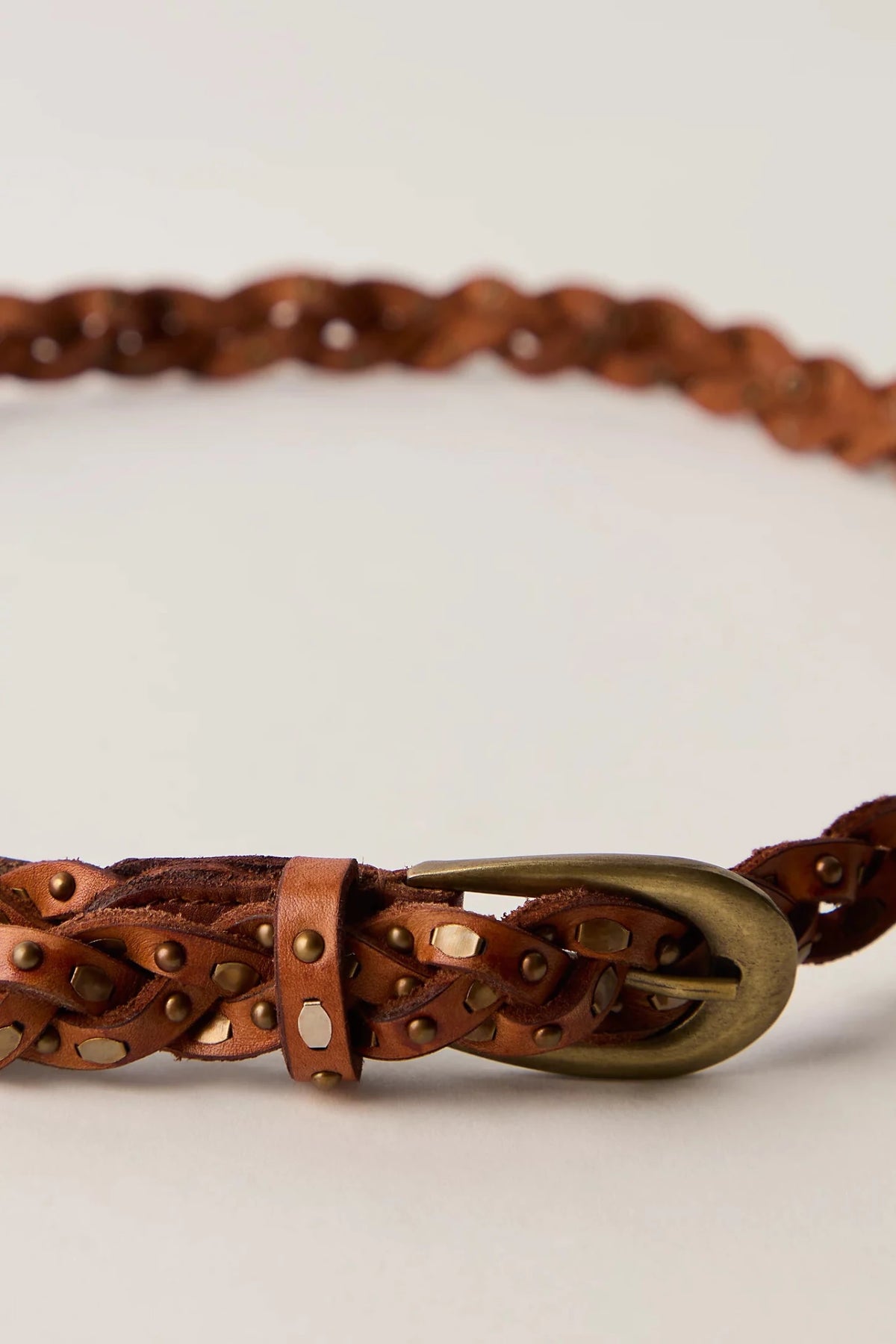 WTF Sol Slim Stud Belt - Cognac - Belts - Free People - Women's fashion at The Freedom State