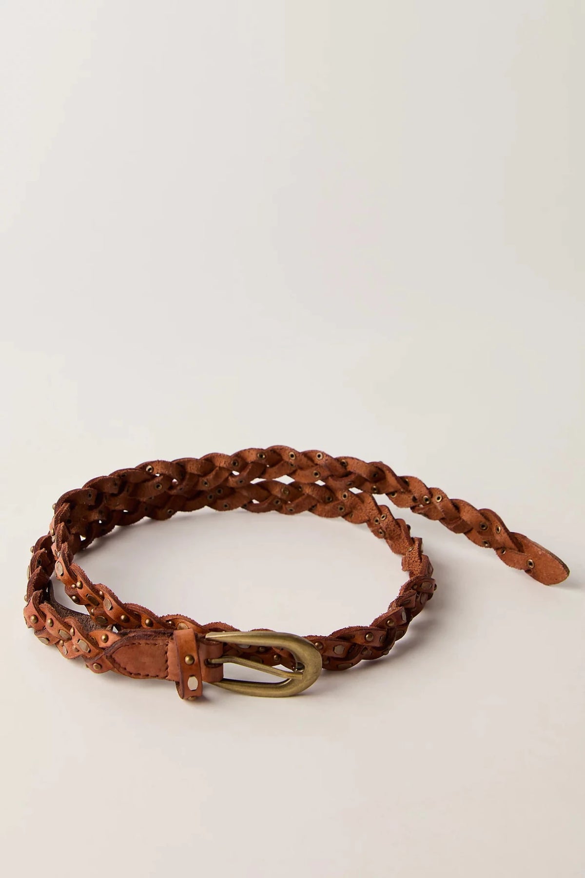 WTF Sol Slim Stud Belt - Cognac - Belts - Free People - Women's fashion at The Freedom State