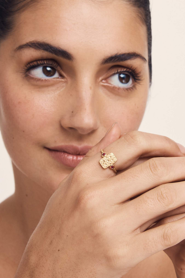 Ruby Seal Ring - Gold