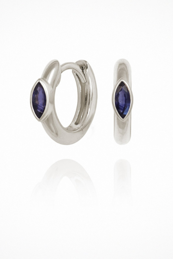 Chrysalis Earrings Sapphire - Silver